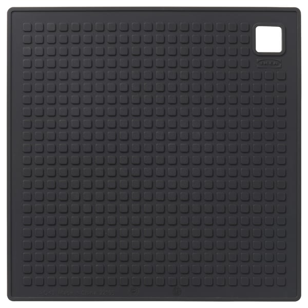 SANDVIVA Pot holder, silicone/dark grey, 18x18 cm