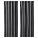 SANELA Room darkening curtains, 1 pair, dark grey, 140x300 cm