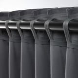 SANELA Room darkening curtains, 1 pair, dark grey, 140x300 cm