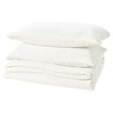 SCHERSMIN Duvet cover and 2 pillowcases, white, 240x220/50x80 cm