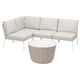 SEGERÖN / LÅGASKÄR 3-seat conversation set, outdoor white/beige/Frösön/Duvholmen beige