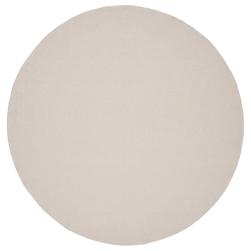 SILVERARV مفرش طاولة, مخطط بيج فاتح/أبيضعاجي دائري, 150 سم IKEA