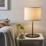 SKAFTET Table lamp base, nickel-plated, 38 cm