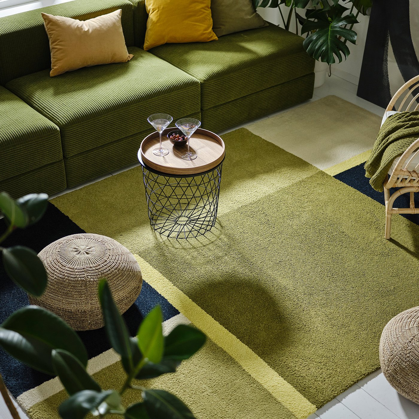 SKRIFTSPRÅK rug, low pile, beige-green/dark blue, 170x240 cm - IKEA