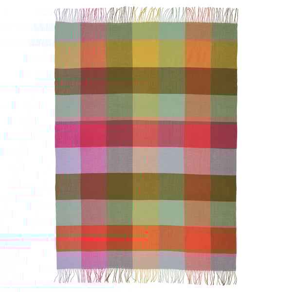 SKUGGBRÄKEN Throw, multicolour/check pattern, 120x160 cm