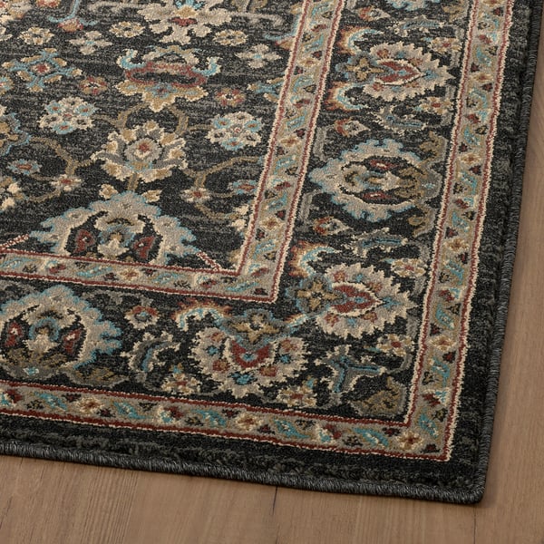 SKULDELEV Rug, low pile, dark grey, 160x240 cm