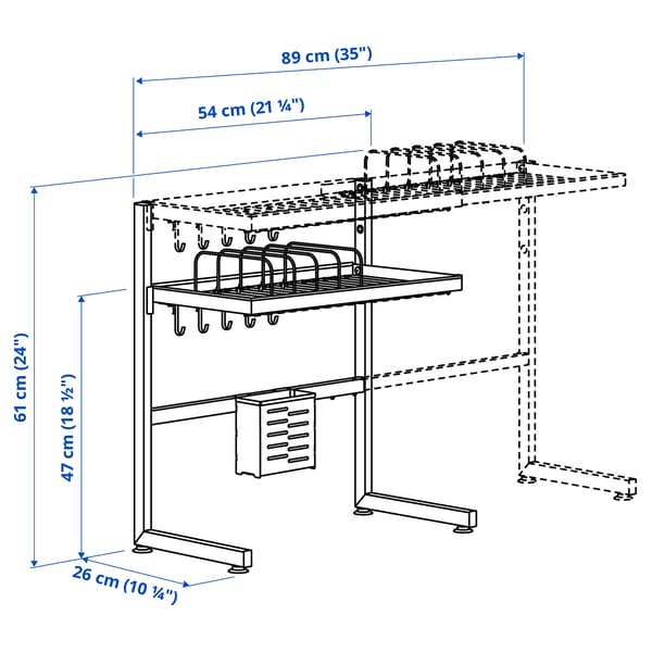 SKYGGFISK Dish drainer, white/extendable