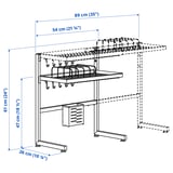 SKYGGFISK Dish drainer, white/extendable