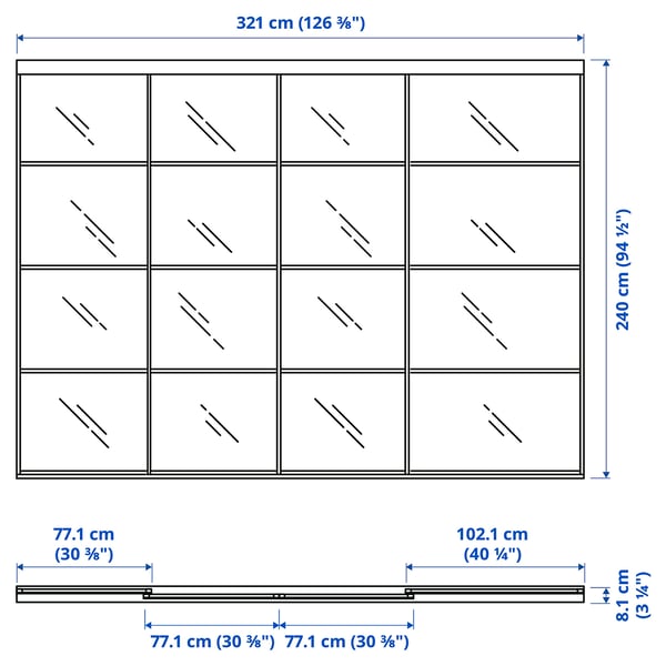 Illustration with measurements for the product: SKYTTA.