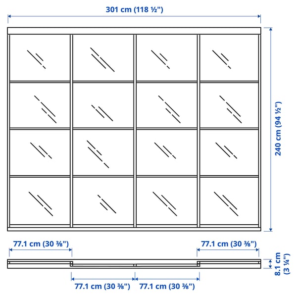Illustration with measurements for the product: SKYTTA.