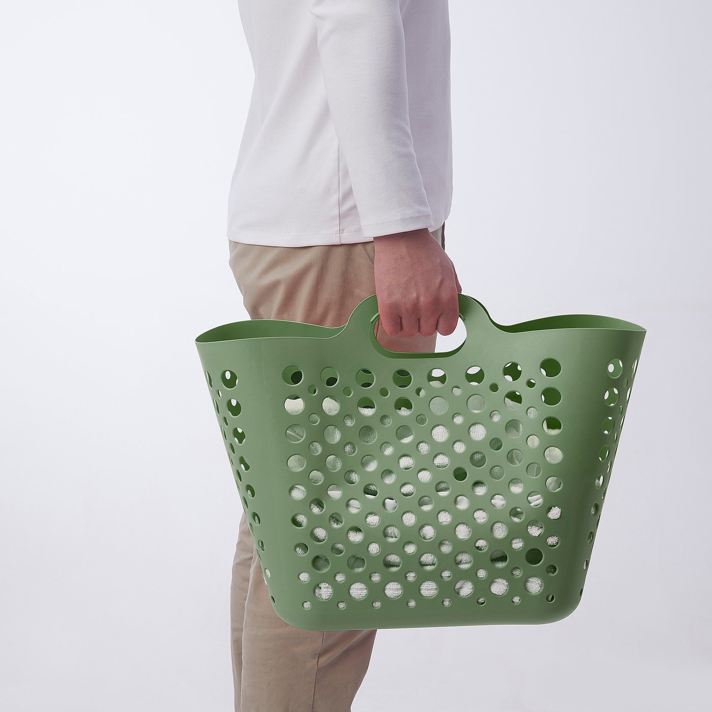 SLIBB flexible laundry basket, green, 24 l - IKEA SLIBB flexible laundry basket, green, 24 l - IKEA