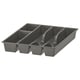 Grey SMÄCKER plastic drawer organiser, recycled, multiple compartments.