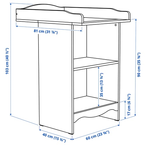 Illustration with measurements for the product: SMÅGÖRA.