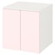 SMÅSTAD / PLATSA Cabinet, white pale pink/with 1 shelf, 60x57x63 cm