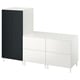 SMÅSTAD / PLATSA Wardrobe, white blackboard surface/with 2 chest of drawers, 180x57x133 cm
