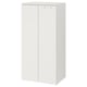 A white SMÅSTAD wardrobe, a sturdy closet with soft closing doors, designed for kids to use independently.