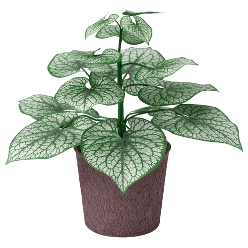 SMÅTÄRNA Artificial potted plant, paper/Brunnera, 12 cm