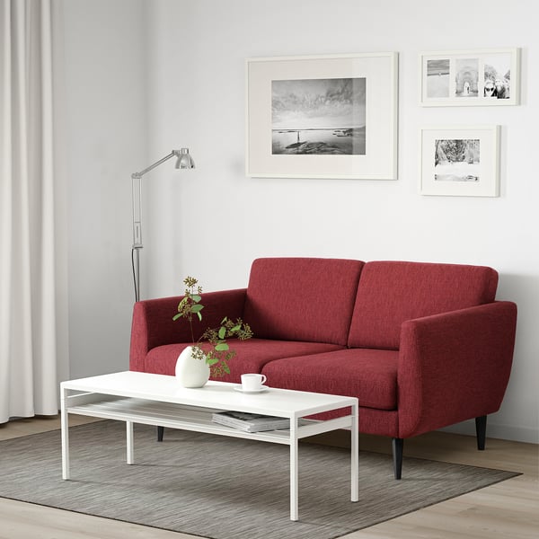 SMEDSTORP 2-seat sofa, Lejde red/brown/black - IKEA