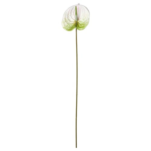 SMYCKA, single green-white artificial flower stem, made with recycled plastic, realistic design.