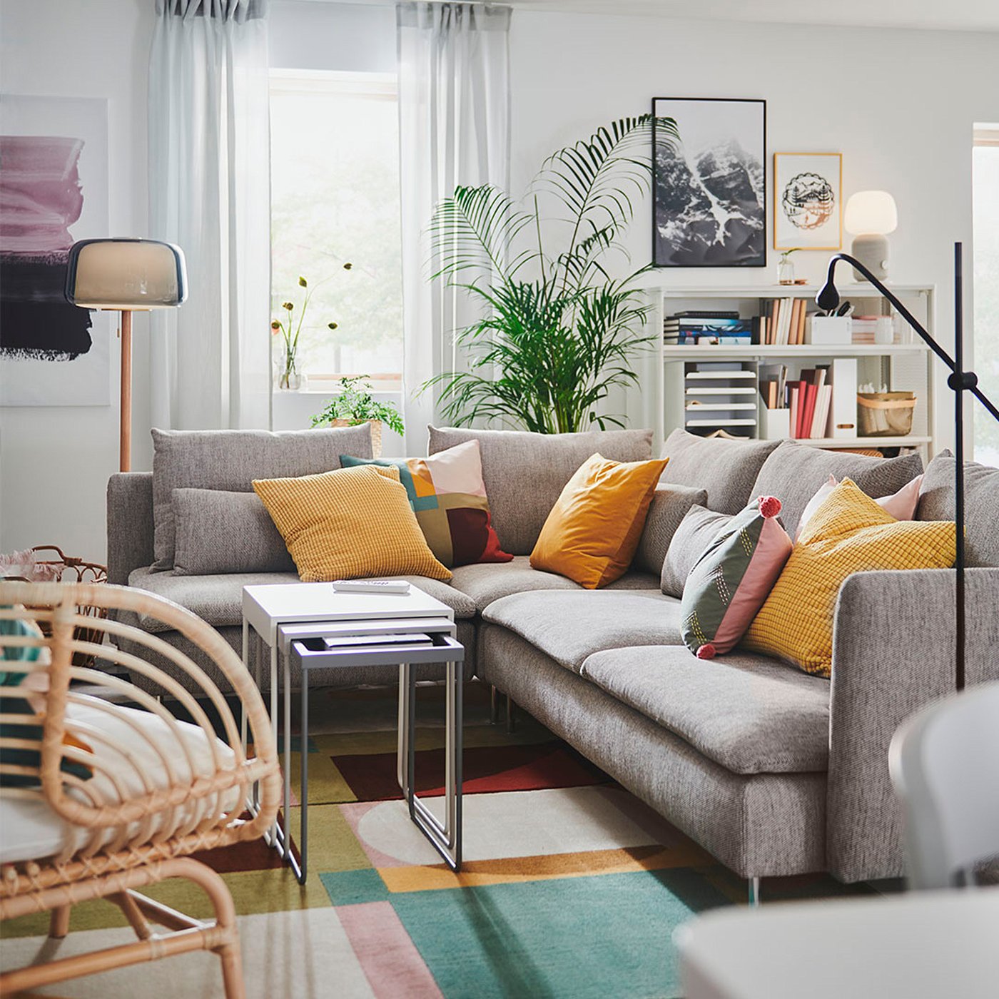 SÖDERHAMN corner sofa, 4-seat, with open end/Viarp beige/brown - IKEA