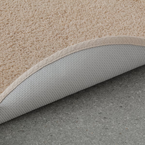 SÖDERSJÖN Bath mat, light beige/round, 55 cm