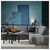 SÖRVALLEN Corner sofa, 5-seat, with chaise longue, left/Lejde grey/black
