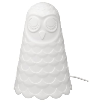 SOLBO Table lamp, white/owl, 23 cm