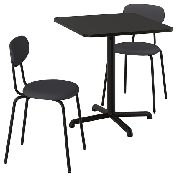 STENSELE / ÖSTANÖ Table and 2 chairs, anthracite anthracite/Remmarn dark grey, 70x70 cm