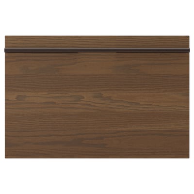 STENSTA dark brown wood veneer panel, rectangular with sleek horizontal handle.