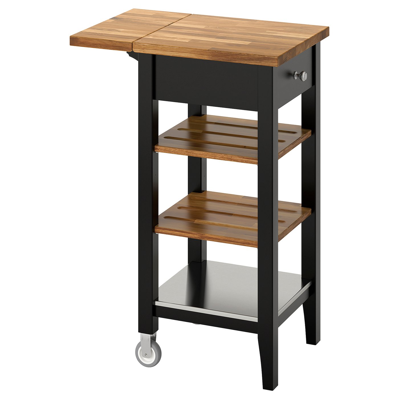 STENSTORP kitchen trolley, blackbrown/oak, 45x43x90 cm IKEA