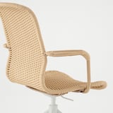 STIGBYGEL Swivel chair with armrests, beige/white