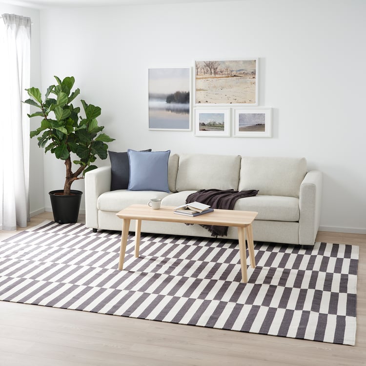 STOCKHOLM 2017 Rug, flatwoven, handmade/striped grey, 250x350 cm IKEA