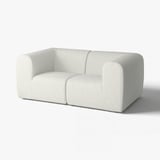 STOCKHOLM 2025 sofa, light grey, modern shape, soft fabric, minimalist design.