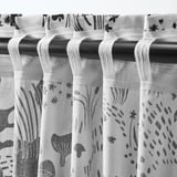 STOCKHOLM 2025 Curtains, 1 pair, white/black/with heading tape, 145x300 cm