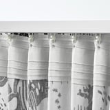 STOCKHOLM 2025 Curtains, 1 pair, white/black/with heading tape, 145x300 cm