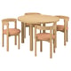 STOCKHOLM 2025 / STOCKHOLM 2025 Table and 4 chairs, oak veneer/oak leather, 115 cm
