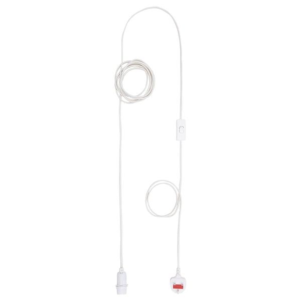 STRÅLA Cord set, white, 4 m