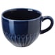 STRIMMIG mug, navy blue, ceramic, rounded shape, flower pattern.