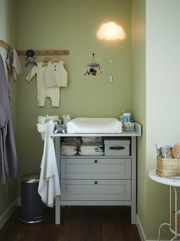 SUNDVIK changing table/chest of drawers, grey IKEA