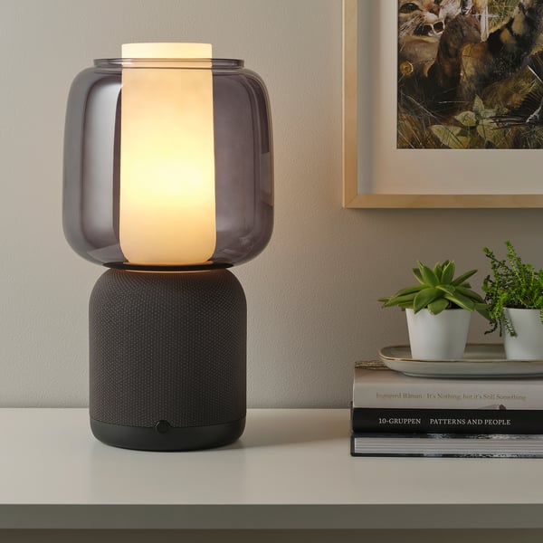 SYMFONISK Speaker lamp base with WiFi, black/smart