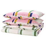 SYRABLADMAL Duvet cover and 2 pillowcases, multicolour/check, 240x220/50x80 cm