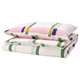 SYRABLADMAL Duvet cover and pillowcase, multicolour/check, 150x200/50x80 cm