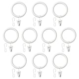 SYRLIG Curtain ring with clip and hook, white, 38 mm