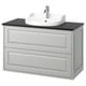 Option: TÄNNFORSEN / RUTSJÖN Wash-stnd w drawers/wash-basin/tap, light grey/black marble effect, 102x49x76 cm
