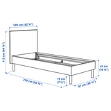 TÄRNKULLEN Upholstered bed frame, Tibbleby beige/grey, 90x200 cm
