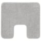 A TOFTBO bath mat in grey. It is rectangular with a cutout in the middle, made of soft, absorbent microfiber polyester.