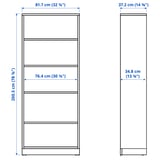 TONSTAD Bookcase, brown stained oak veneer, 82x37x201 cm
