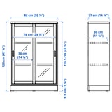 TONSTAD Cabinet with sliding glass doors, brown stained oak veneer, 82x37x120 cm