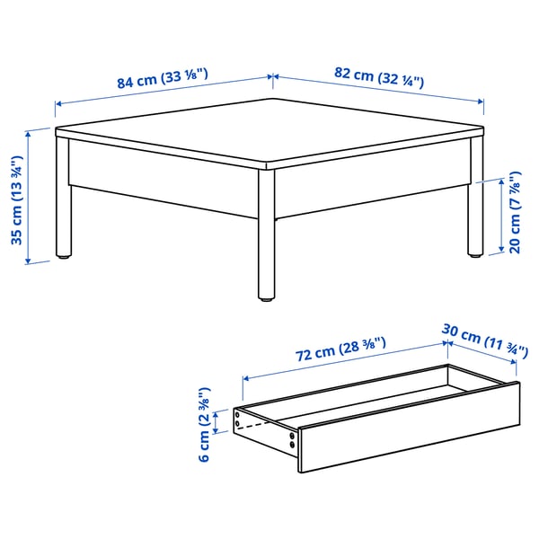 TONSTAD Coffee table, brown stained oak veneer, 84x82 cm