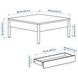TONSTAD Coffee table, brown stained oak veneer, 84x82 cm
